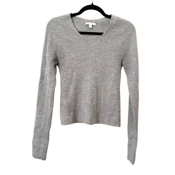 LUNYA Ribbed Knit Cashmere Lounge Top Grey Medium - Picture 1 of 6